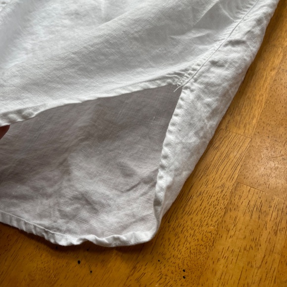 Faherty Laguna Premium Linen Relaxed White Shirt Chest Pocket Blouse, Size L - Picture 9 of 9